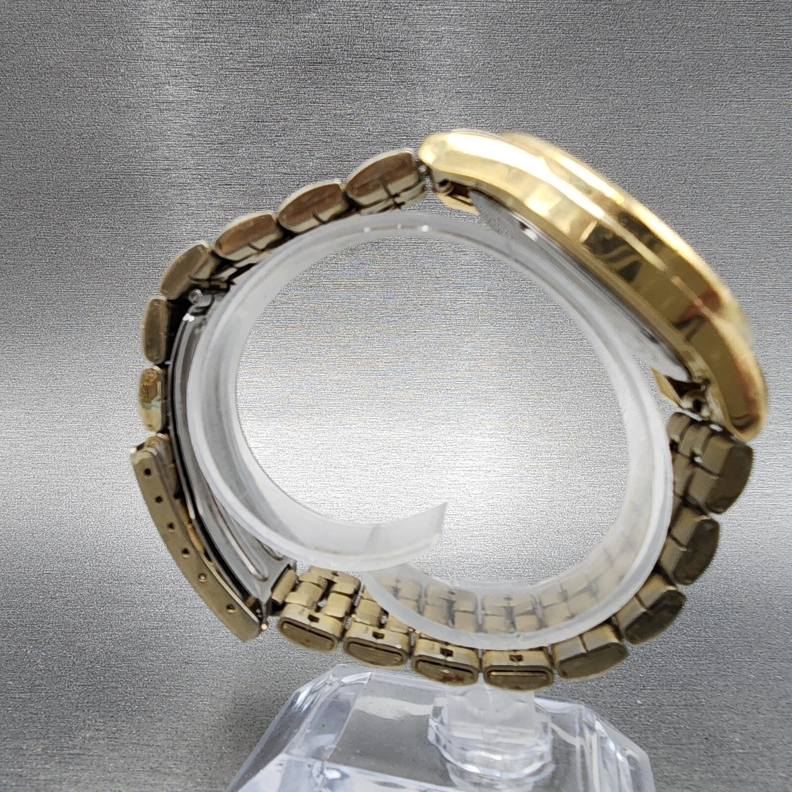 Seiko Watch Men 37mm Gold Dial Gold Tone Daydate Round 7n430am0 New Battery8