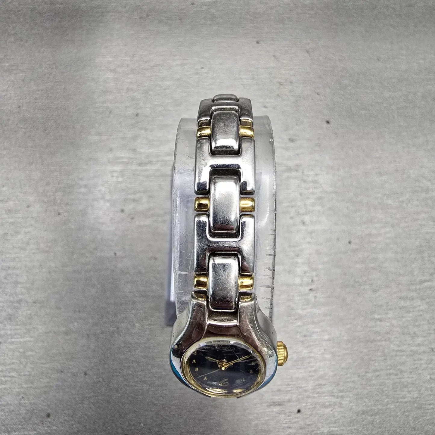 Seiko Watch Women 17mm Blue Dial Silver Tone Oval 1N01-0CT0 New Battery Vintage4