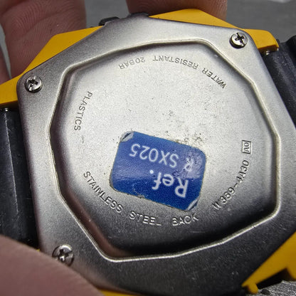 Lorus Marine Tech Watch Men 45mm Black Yellow Digital Alarm Chronograph New Batt6