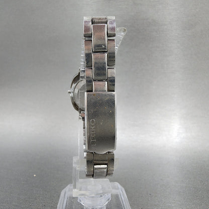 Seiko Seikomatic Lady Watch Women 24mm Black Dial Silver Tone Date Runs READ!!7