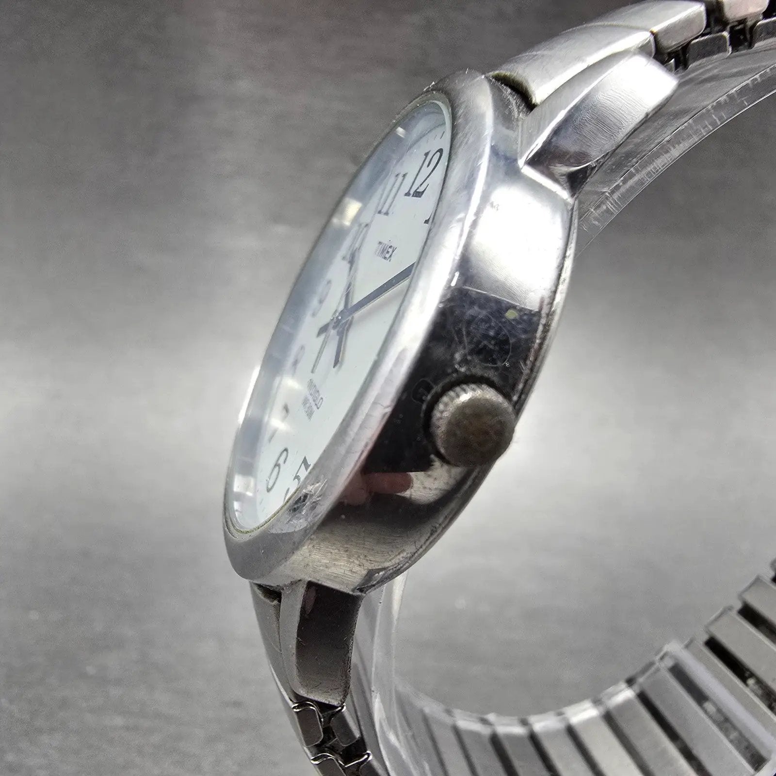 Timex Easy Reader Watch Men 35mm White Dial Silver Tone Round New Battery  HINK2