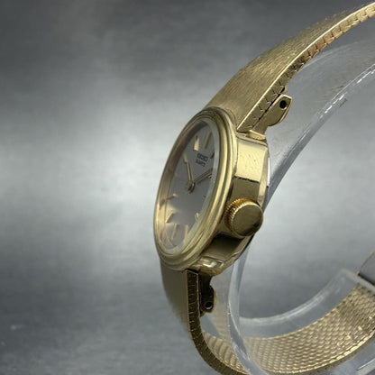 Seiko Watch Women 19mm Silver Dial Gold Tone Round 1400-8099 New Battery2
