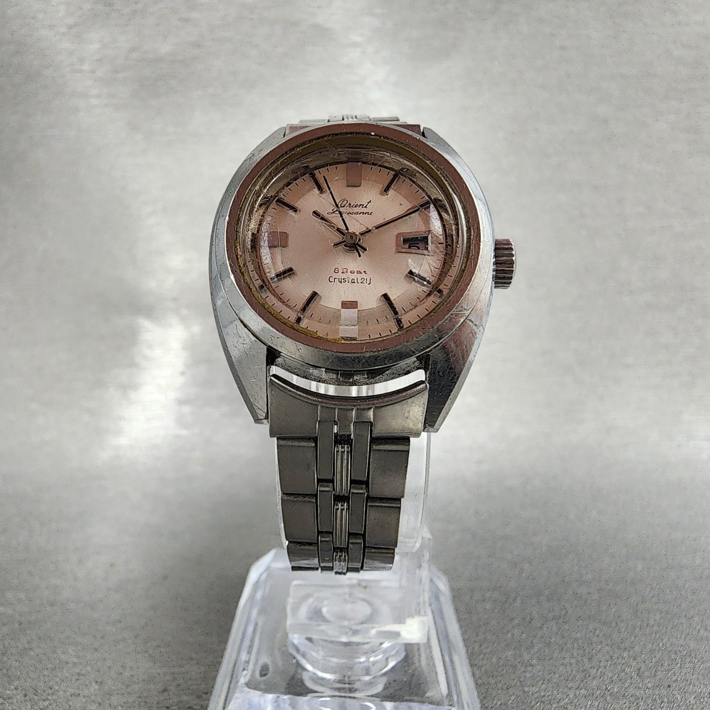Orient Lausanne Watch Women 25mm Silver Dial Steel Date Round Runs 4133040005