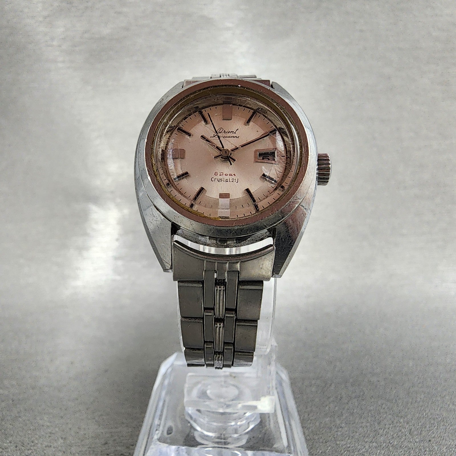 Orient Lausanne Watch Women 25mm Silver Dial Steel Date Round Runs 4133040005