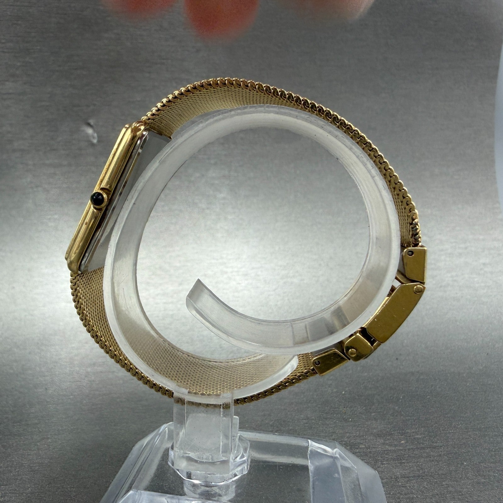 Seiko Tank Watch Men 26mm Champagne Dial Gold Tone Vintage 6020-5039 New Battery6