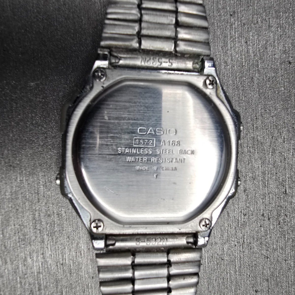 Casio A168 Digital Watch Men 36mm Black Dial Silver Tone Chrono Alarm New Batt10