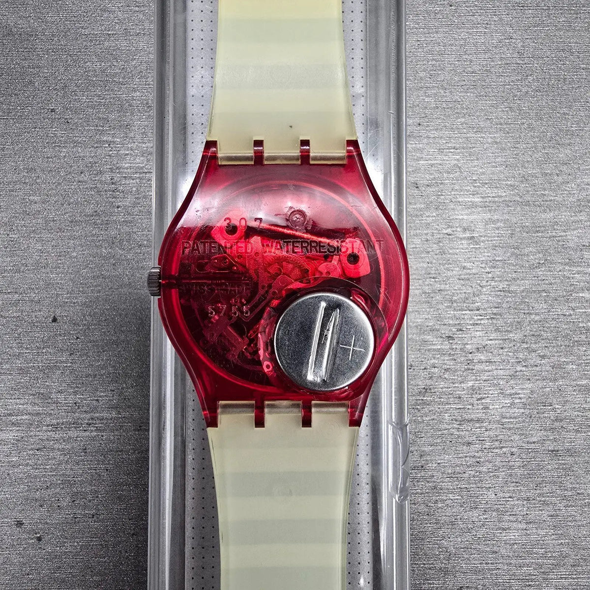 Swatch Fritto Misto Watch Men 34mm Black Dial Red Case GR114 New Battery NOS8