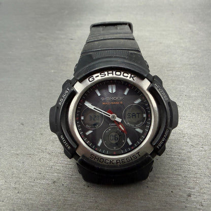 Casio G-Shock AWG-M100 Watch Men 49mm Gray Dial Black Tone Solar Works READ!!!0