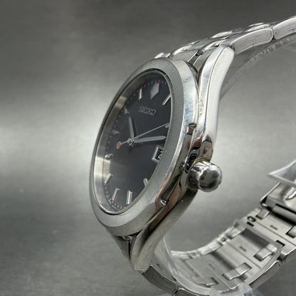 Seiko Watch Men 37mm Black Dial Silver Tone Date Round 7N42-9089 New Battery2