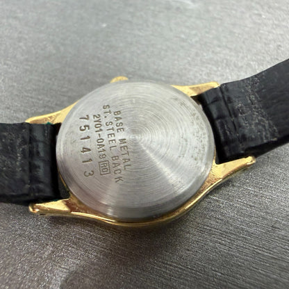 Seiko Watch Women 20mm Champagne Dial Gold Tone Round 2Y01-0A19 New Battery VTG49