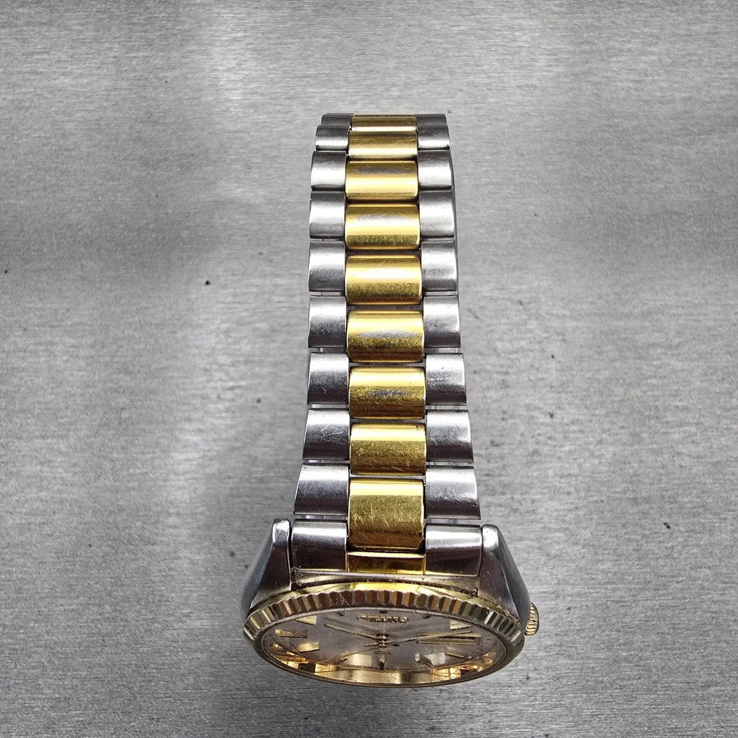 Seiko President Watch Men 36mm Silver Dial Two Tone Daydate 6923-8089 New Batt4