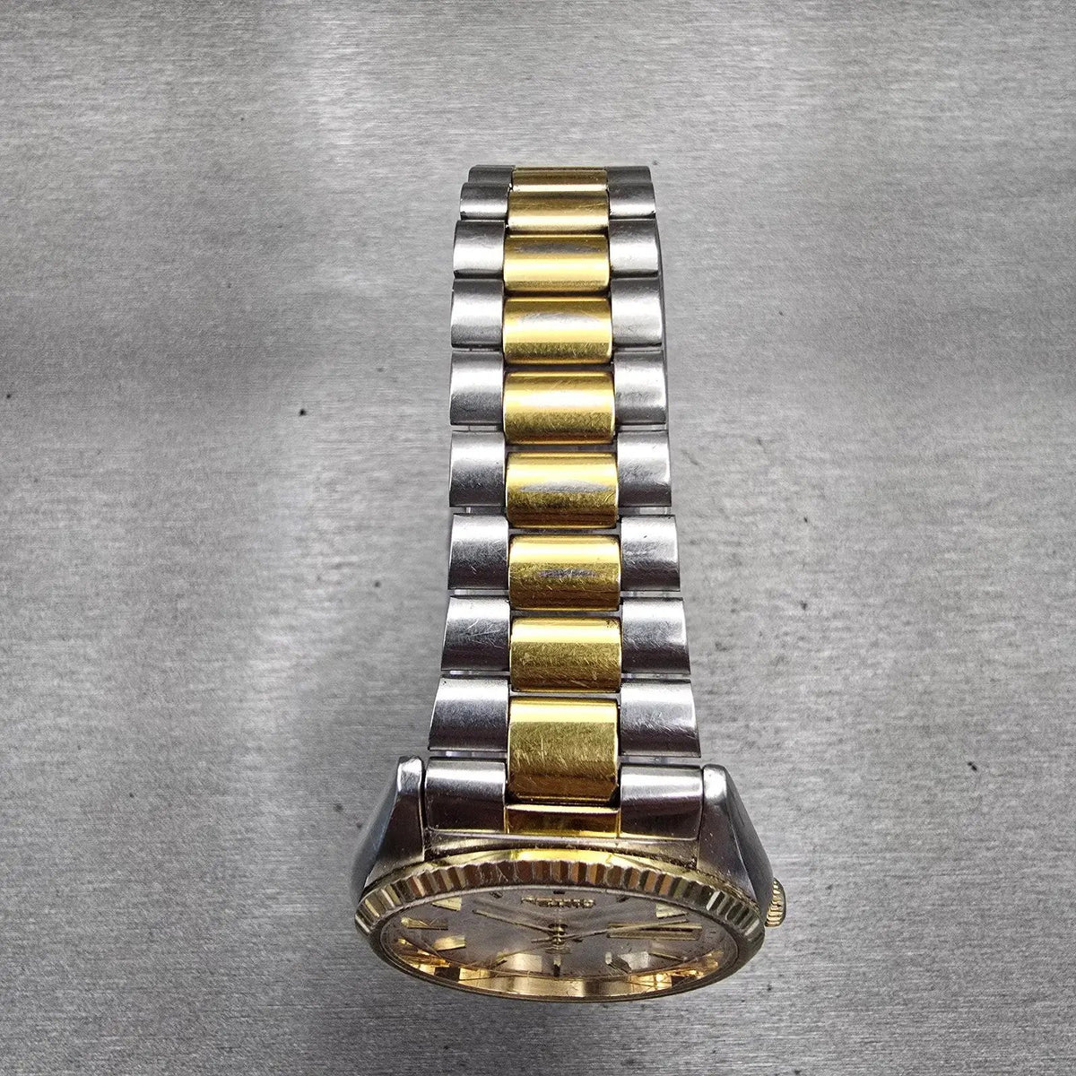 Seiko President Watch Men 36mm Silver Dial Two Tone Daydate 6923-8089 New Batt4