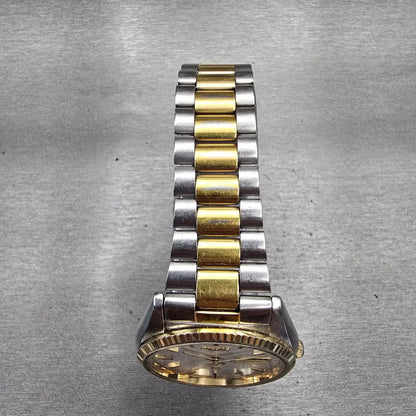 Seiko President Watch Men 36mm Silver Dial Two Tone Daydate 6923-8089 New Batt4