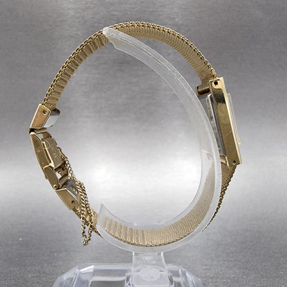 Seiko Tank Watch Women 16mm Gold Dial Gold Tone 113849 Rectangle Manual Wind8