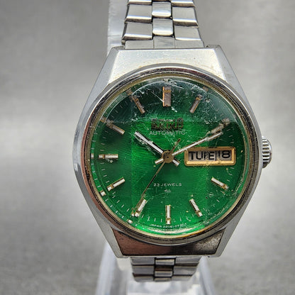 Seiko Automatic Watch Women 25mm Green Dial Silver Tone Daydate 22060410 Runs1