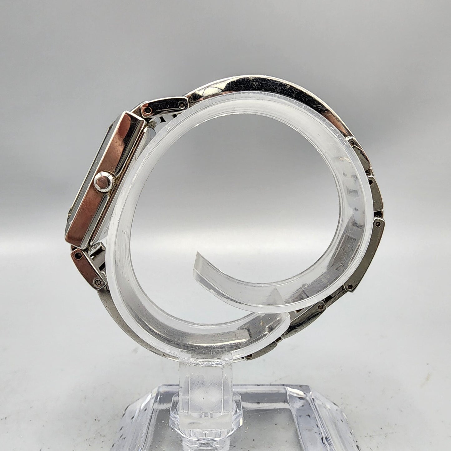 Bulova Watch Women Silver Tone Black Dial 18mm Rectangel 96L138 New Battery