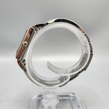 Bulova Watch Women Silver Tone Black Dial 18mm Rectangel 96L138 New Battery