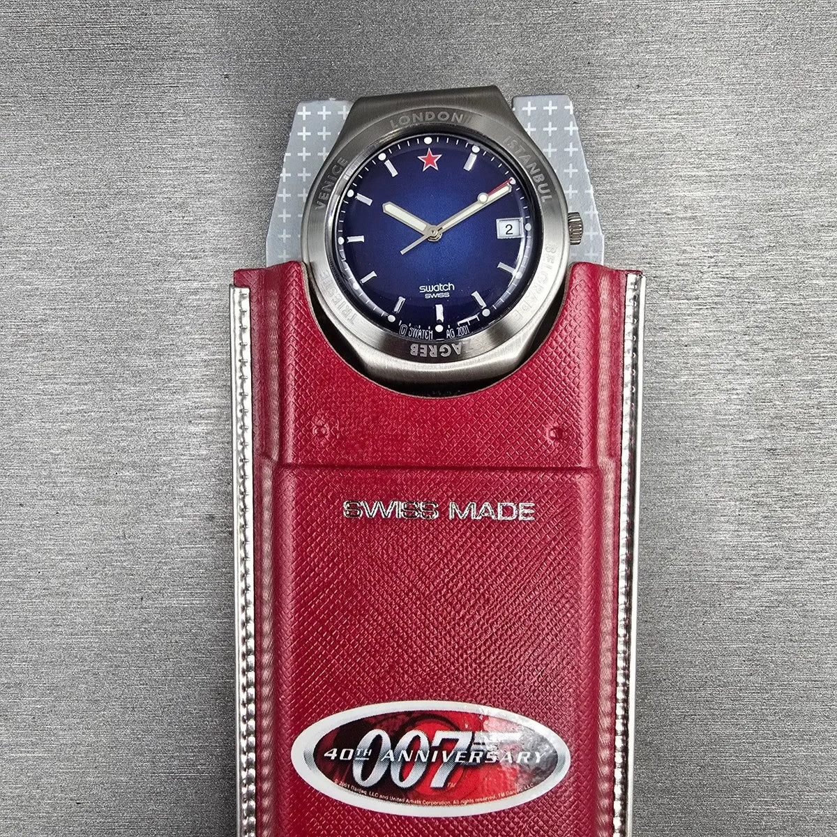 Swatch James Bond From Russia with Love Watch Men 37mm YGS423 New Battery NOS1