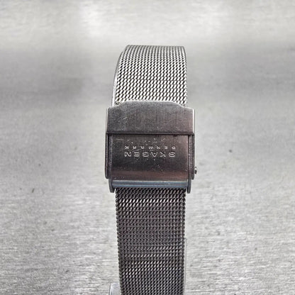 Skagen Watch Women 26mm MOP Dial Silver Tone Crystals Round 689SSS New Battery7