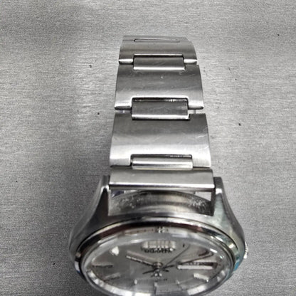Seiko Type II Watch Men 36mm Silver Dial Silver Tone Daydate 7546-7010 New Batt4