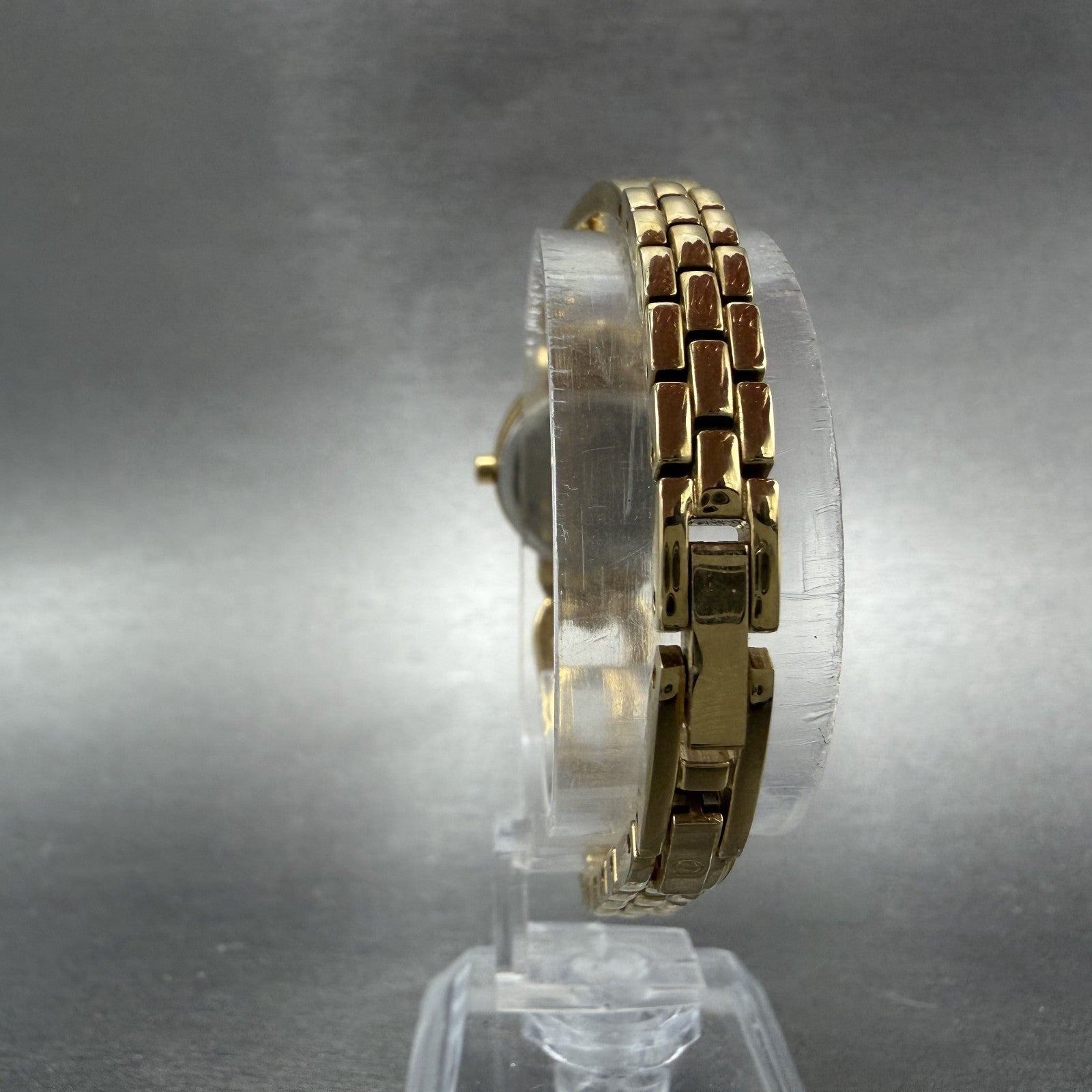Elgin Watch Women 22mm Champagne Dial Gold Tone Hearts Crystals New Battery7