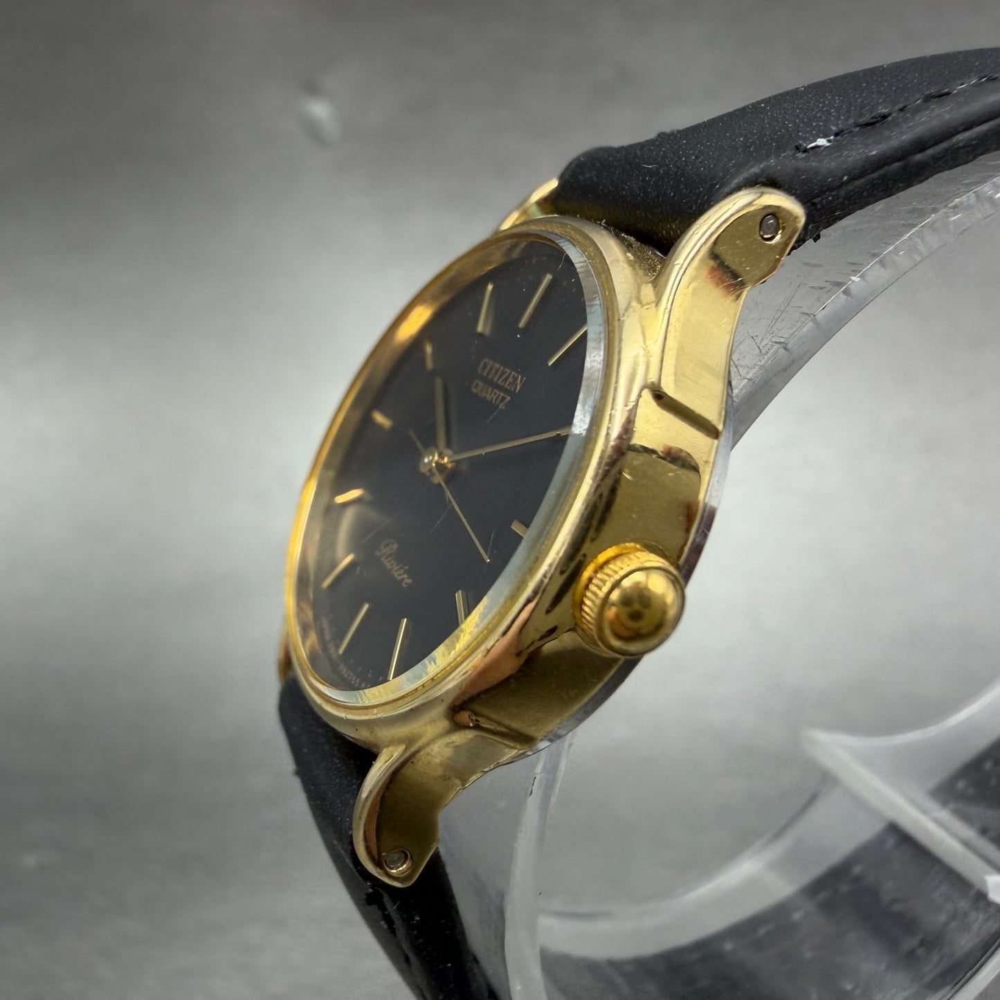 Citizen Riviere Watch Women 24mm Black Dial Gold Tone Round 2950-291981 New Batt2