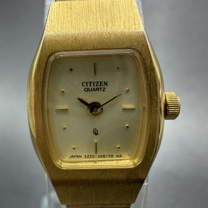 Citizen CQ Watch Women 16mm Champagne Dial Gold Tone 3220326170 New Battery1