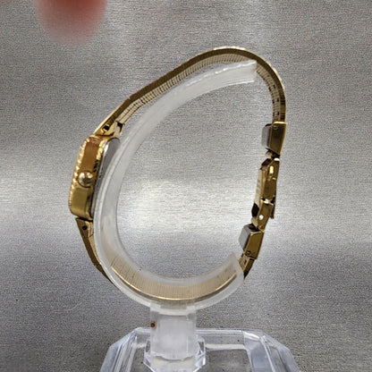 Seiko watch Women 20mm Champagne Dial Gold Tone Rectangle 12215340 New Battery6