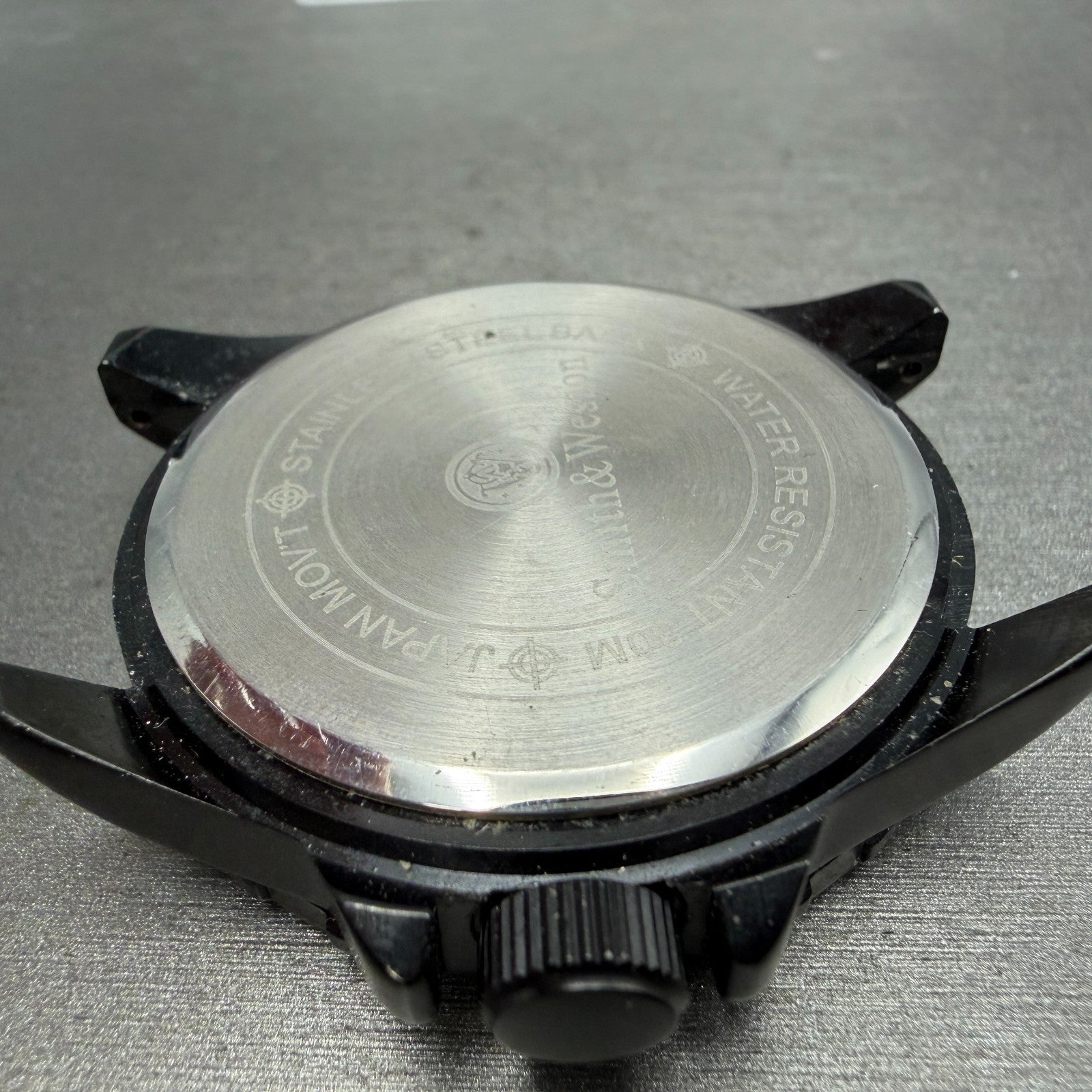 Smith & Wesson Dive Watch Men 45mm Black Dial Black Tone Date Round New Battery8