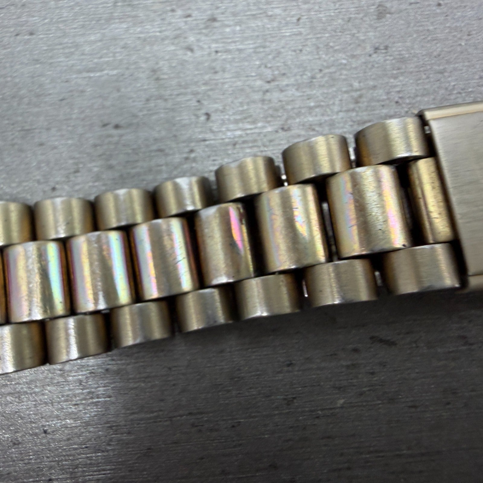Seiko Bracelet 20mm Stainless Steel Gold Tone Tri Folding Clasp Vintage S10034