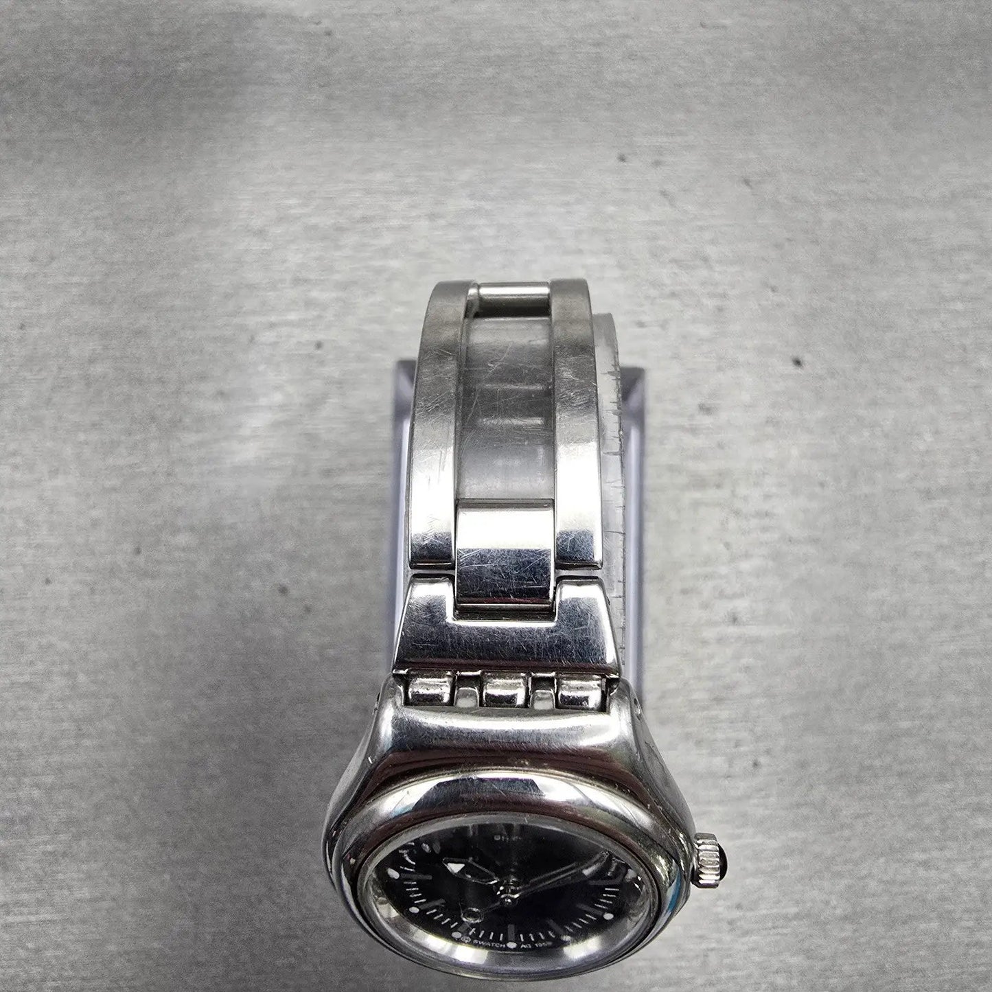 Swatch Irony FRIVOLE Watch Women 24mm Black Dial Silver Round YSS112G New Batt4
