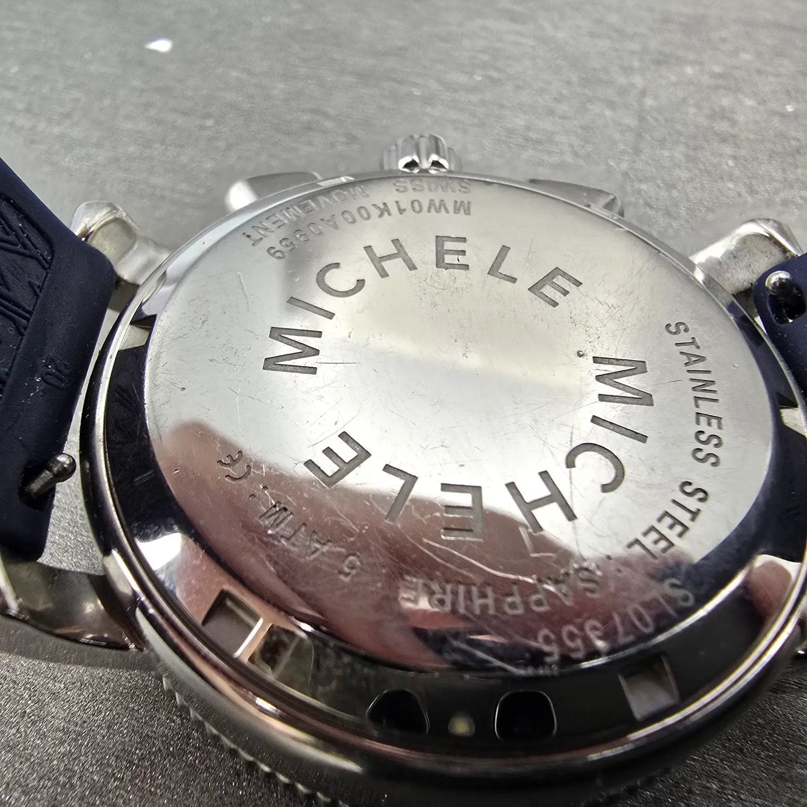 Michele Sport Sail Chronograph Watch Men 42mm Blue Dial Steel Date New Battery9