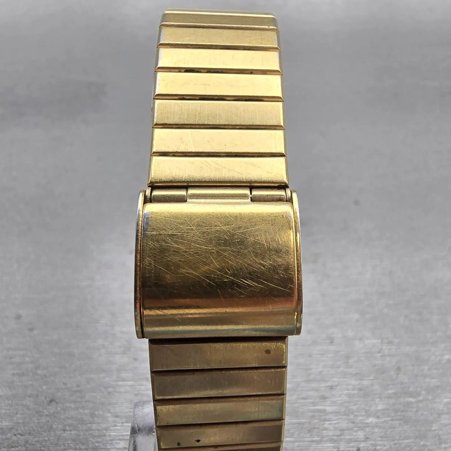 Bulova Tank Watch Men 27mm Black Dial Gold Tone Rectangle 92N76 New Battery VTG7
