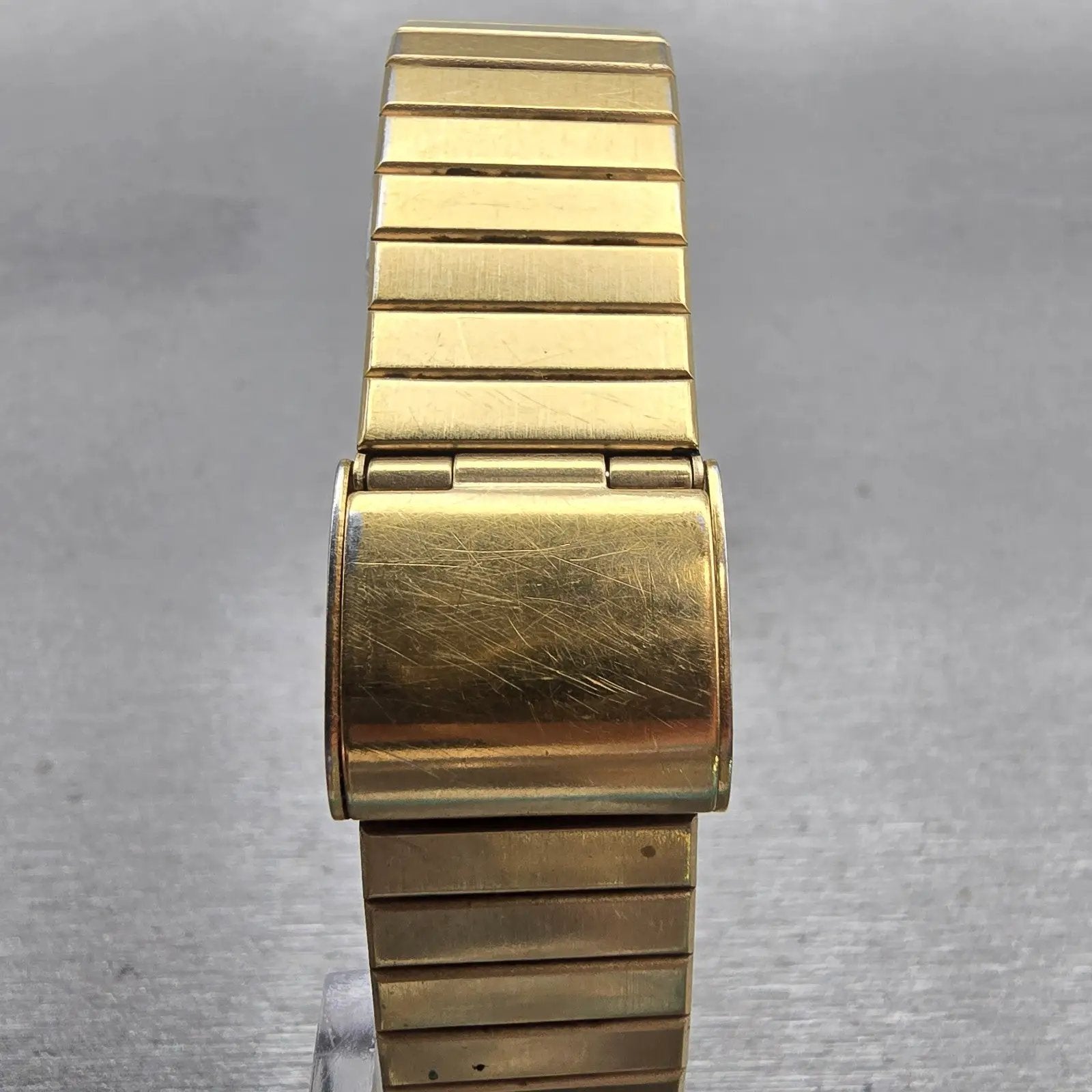 Bulova Tank Watch Men 27mm Black Dial Gold Tone Rectangle 92N76 New Battery VTG7
