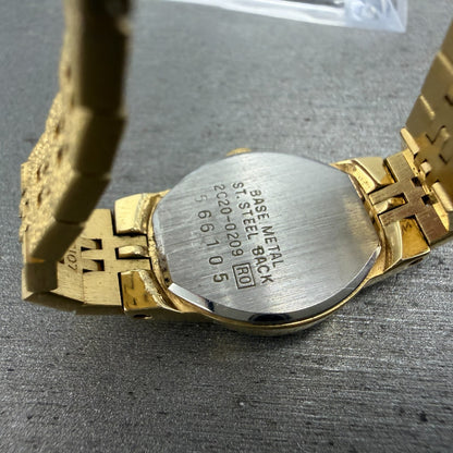 Seiko Watch Women 18mm Champagne Dial Gold Tone Round 2C20-0209 New Battery9