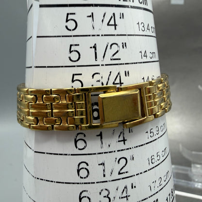 Seiko Watch Women 19mm Black Dial gold Tone Round V400-0538 New Battery Vintage10