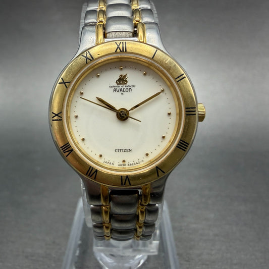 Citizen Avalon Watch Women 24mm White Dial Two Tone 4630-E61236 New Battery VTG0