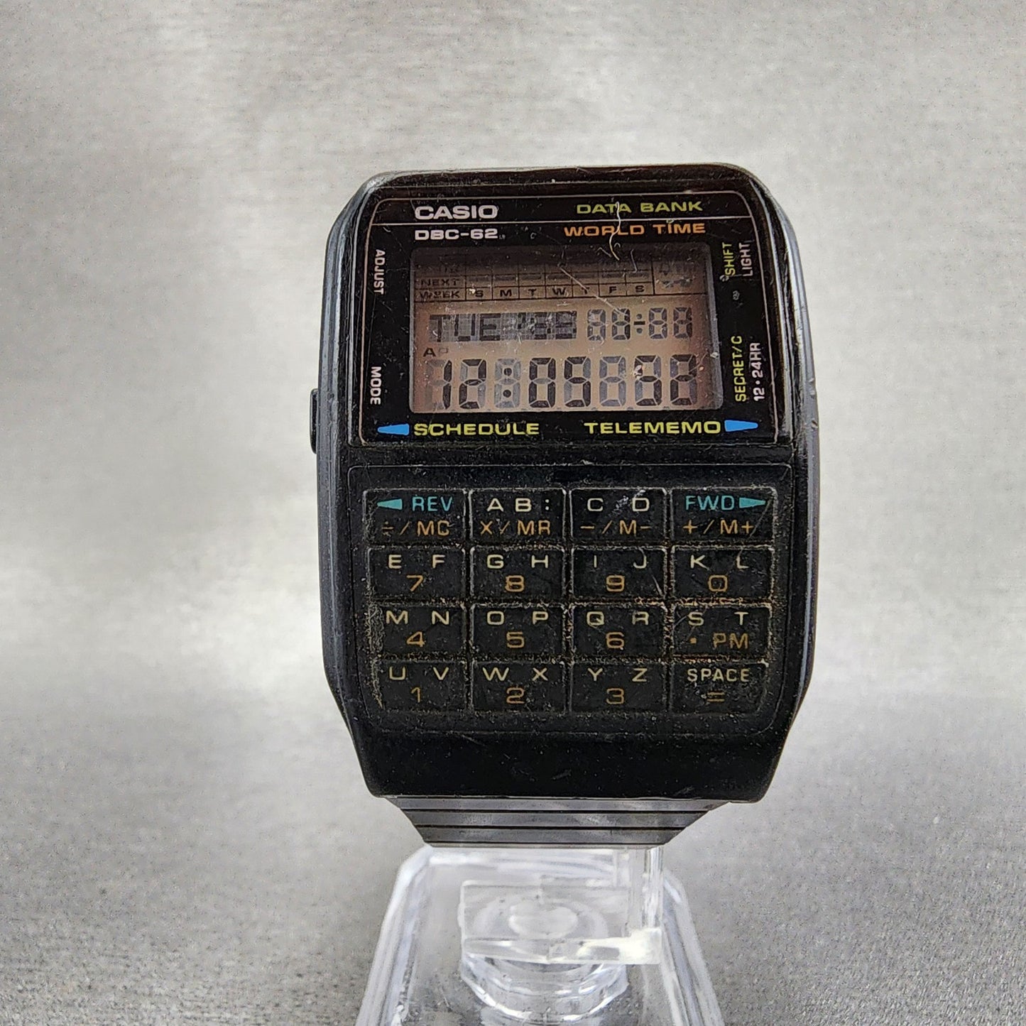 Casio Calculator Watch Men 33mm Digital Black Tone Alarm Chrono DBC62  New Batt5