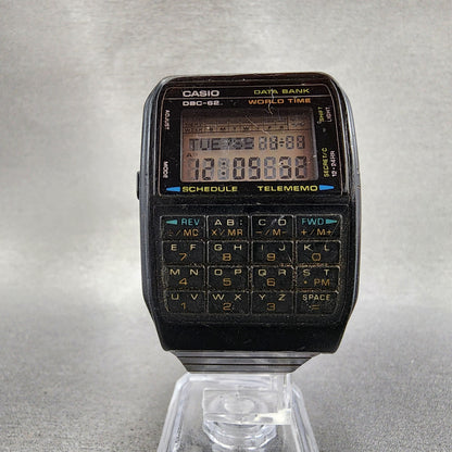 Casio Calculator Watch Men 33mm Digital Black Tone Alarm Chrono DBC62  New Batt5
