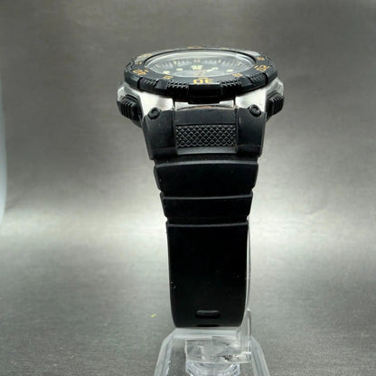 Casio Wave Ceptor Watch Men 45mm Black Dial Steel Ani Digi WVA-107HJ New Battery5