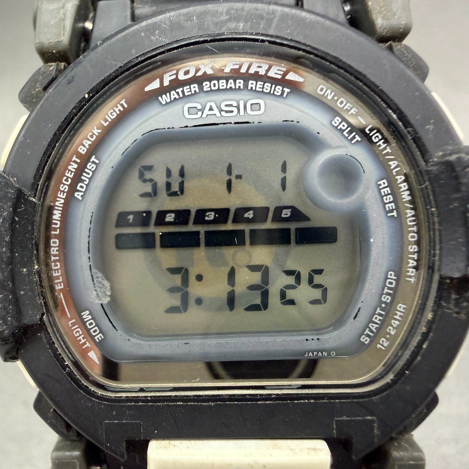 Casio G-Shock DW-002 Watch Men 48mm Digital Black White Round Fox Fire New Batt1