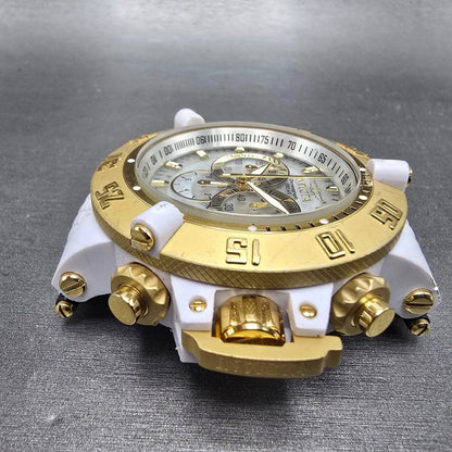 Invicta Sub Aqua Noma II Chronograph Watch Men 50mm Skeleton Dial White Tone Run5