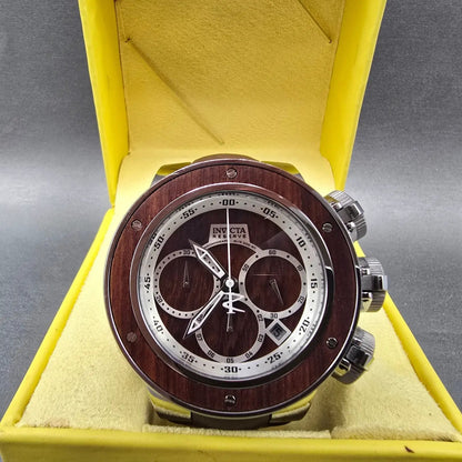 Invicta Reserve Subaqua Sea Dragon Watch Men 52mm Wood Dial Steel New Batt 229380