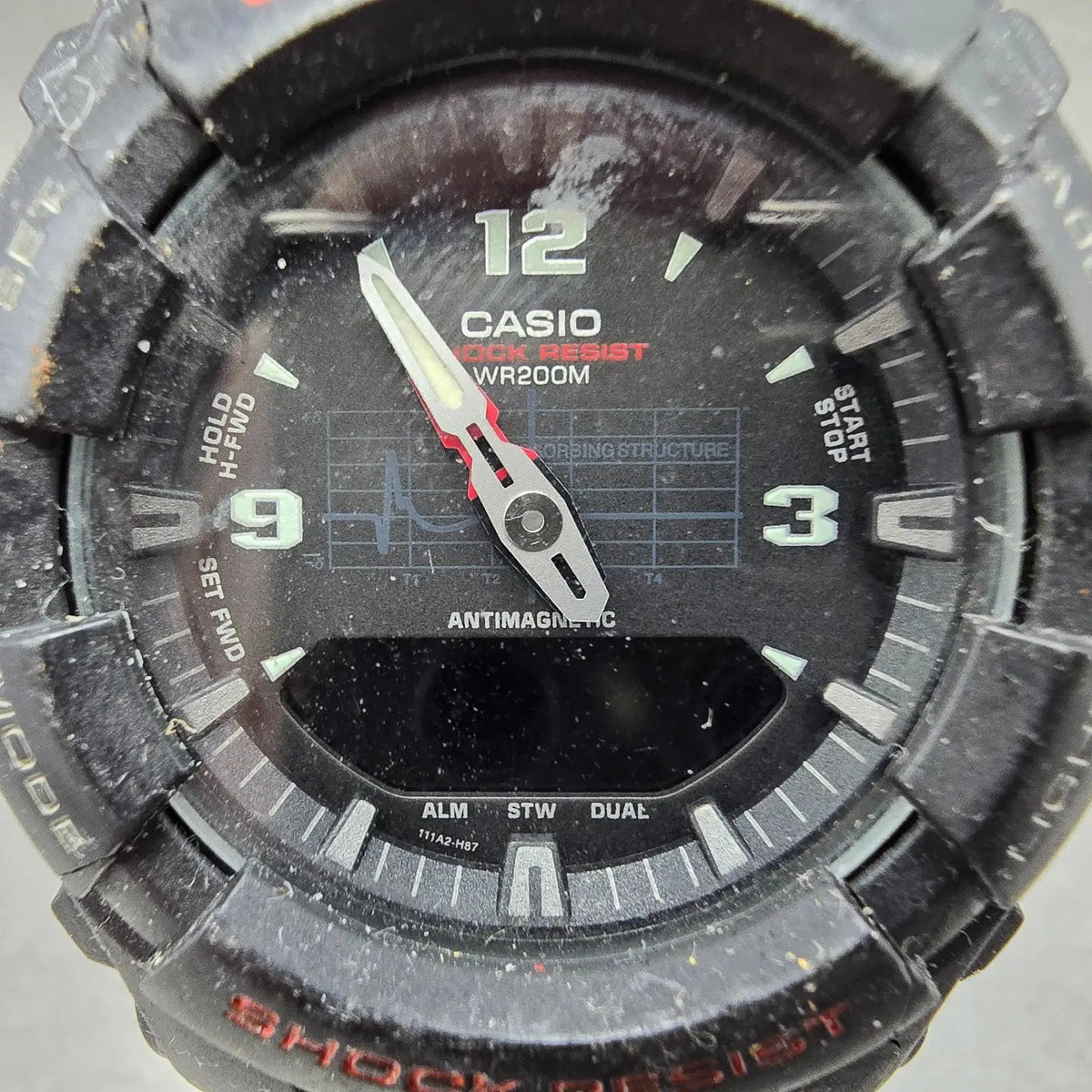Casio G-Shock G-100 Watch Men 47mm Black Red Analog Digital 5158 PARTS2