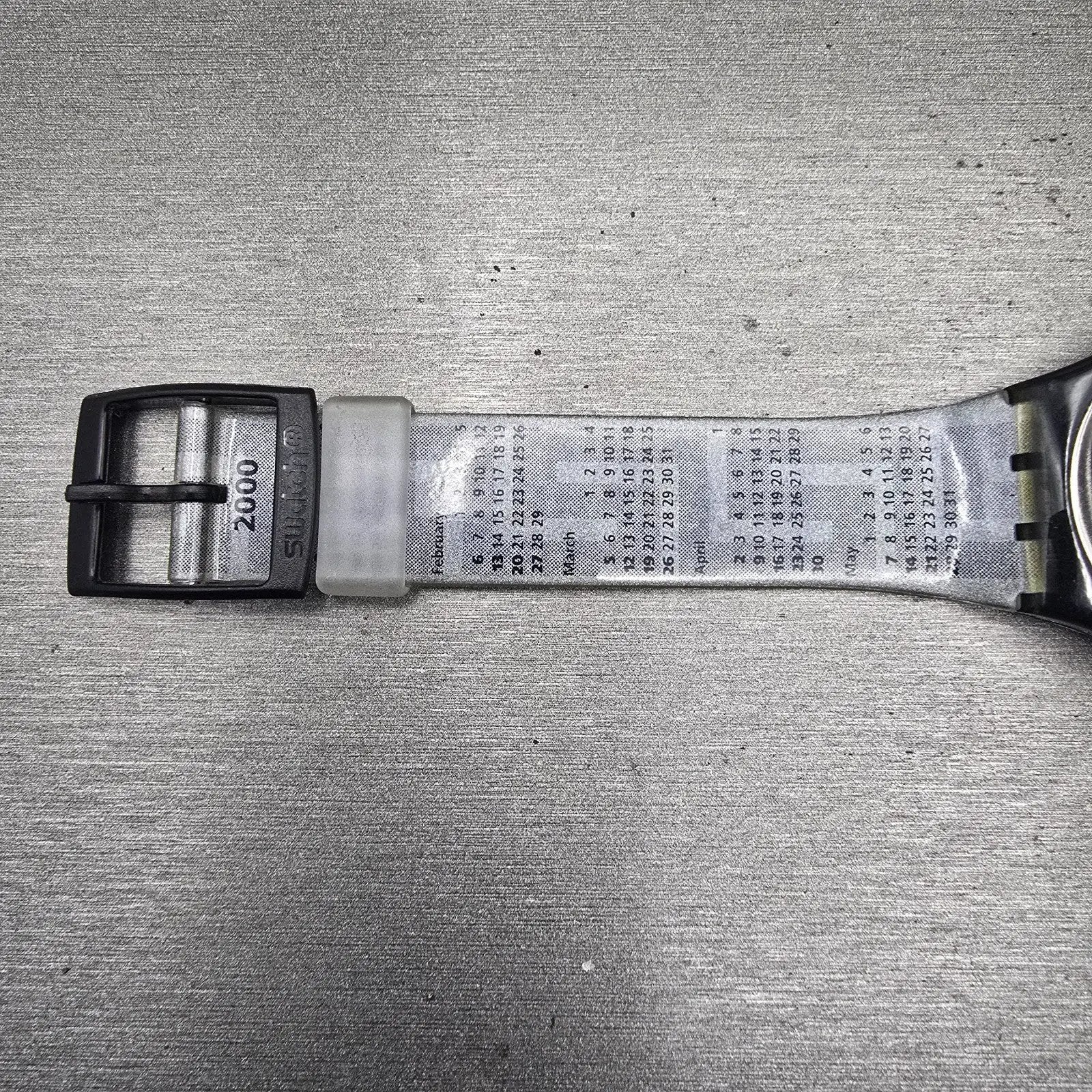 Swatch IT'S HERE Watch Women Black Dial Black Case Daydate GB741 New Battery11
