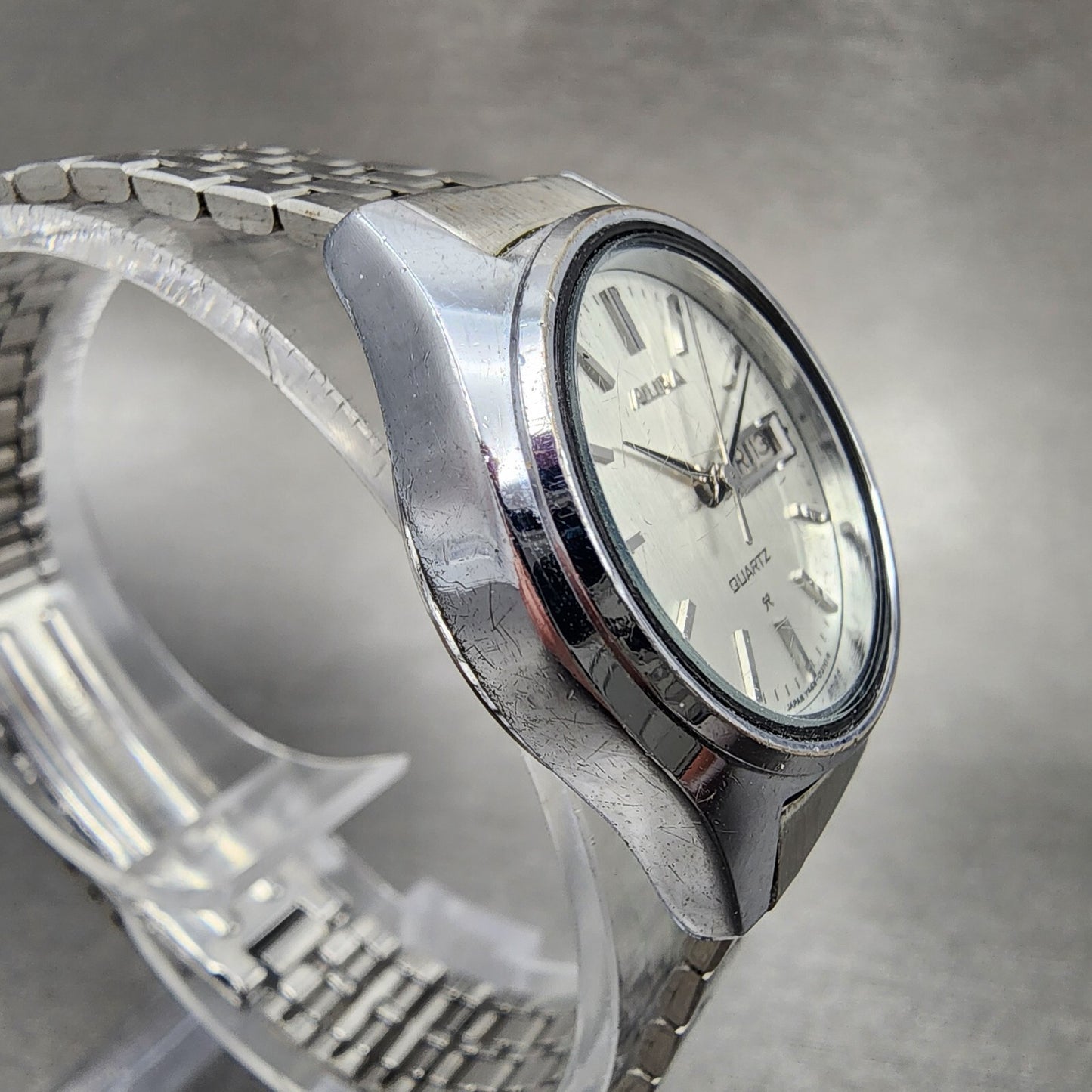 Seiko ALBA Watch Women 25mm Silver Dial Silver Tone Daydate Round New Battery3