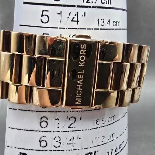 Michael Kors Runway Watch Women 45mm Pink Dial Rose Gold Tone MK-5661 NewBattery11