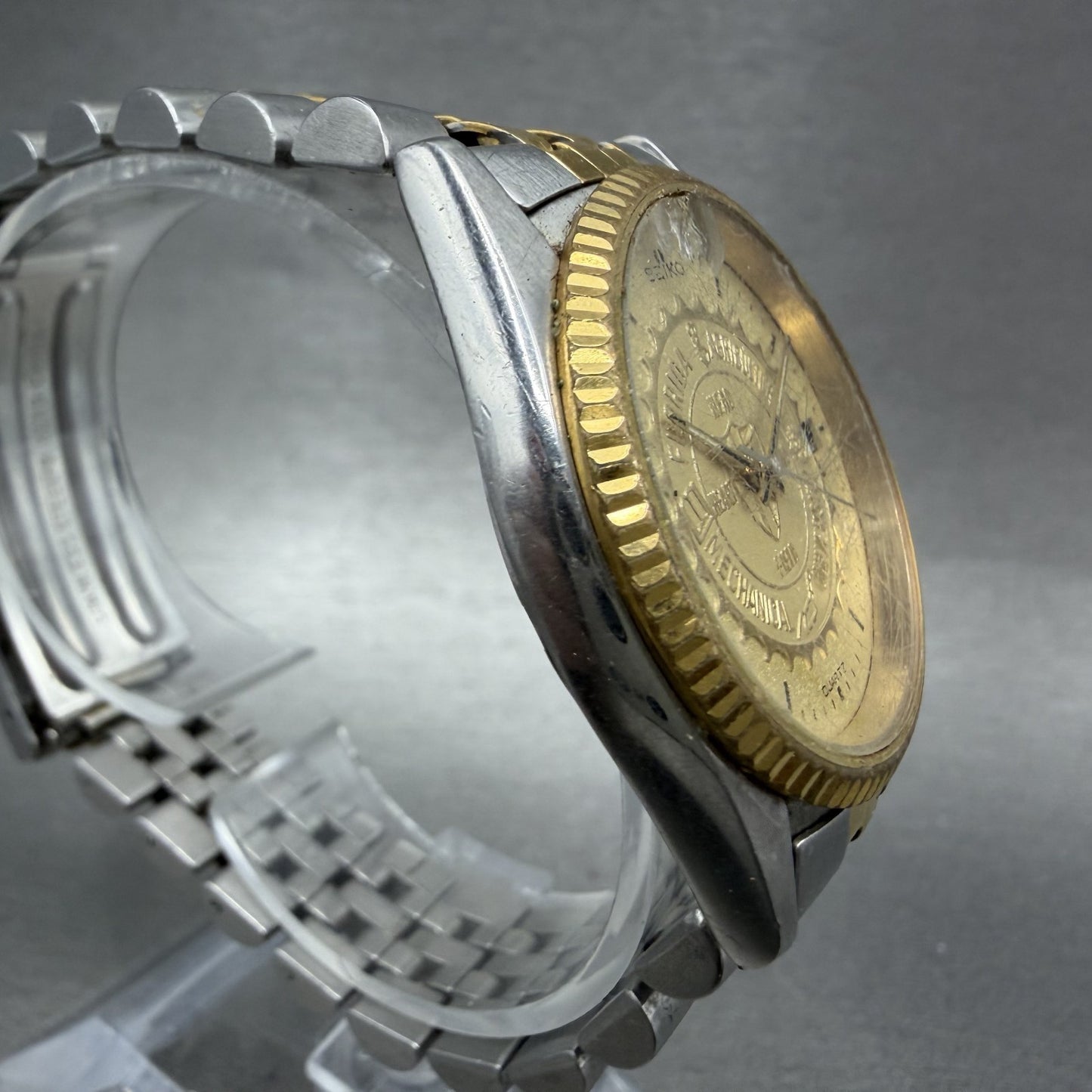 Seiko President Watch Men 36mm Champagne Dial Two Tone FAMU Round New Battery3