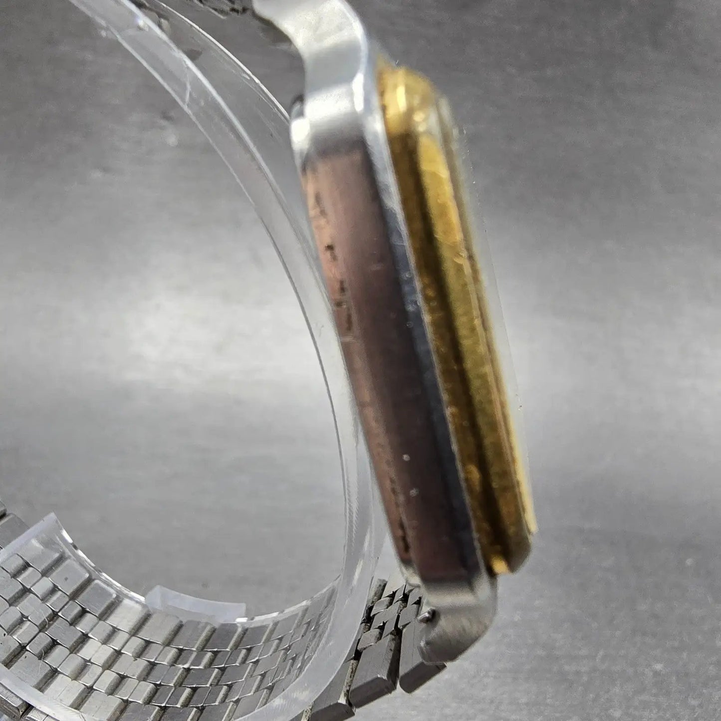 Bulova Accutron Tank Watch Men 31mm Silver Dial Two Tone Rectangle PARTS Vintage4