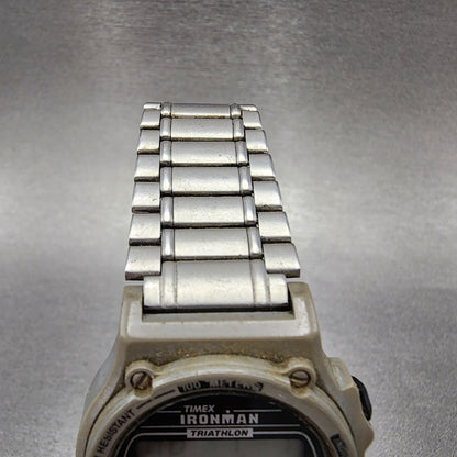 Timex Ironman Watch Women 32mm Digital Silver Tone Round New Battery VTG